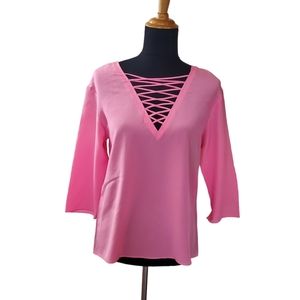 Bailey 44 Ladder Cutout Top S Pink New